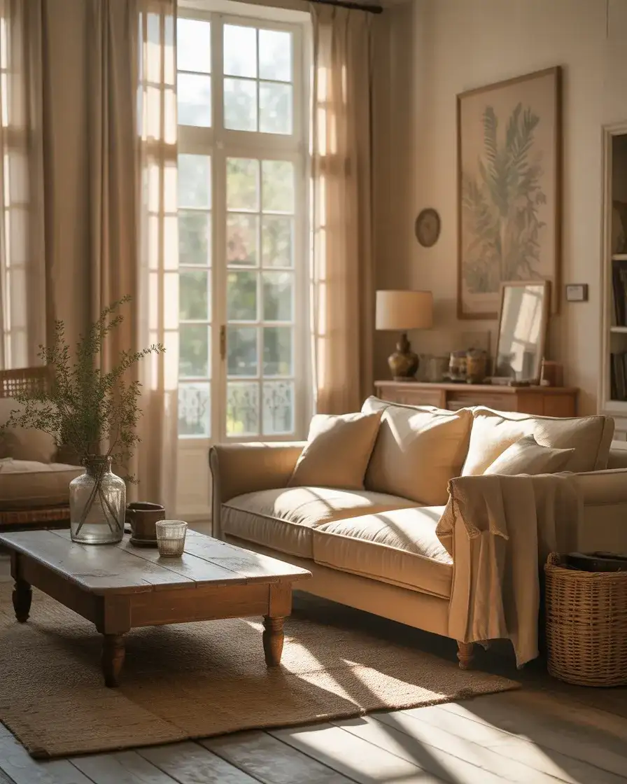 The Warm Honey Linen Sofa Moment 1