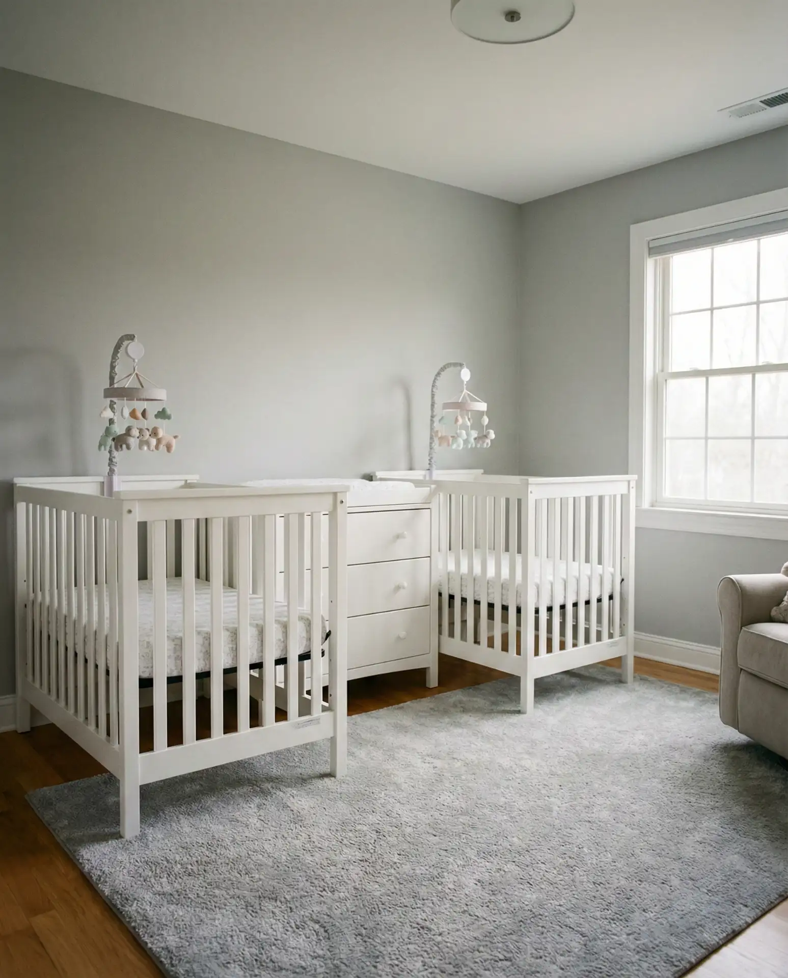 Twin Nursery with Matching Cribs 2