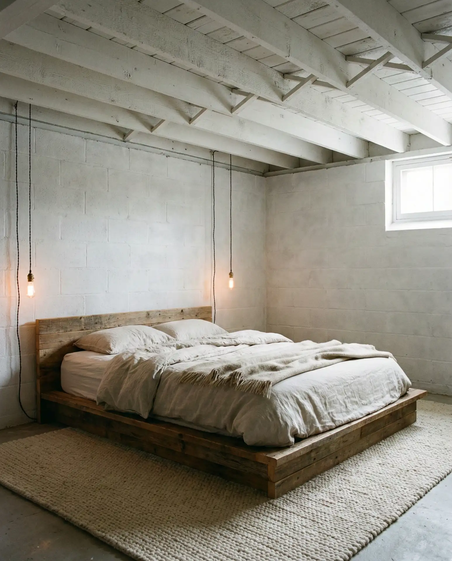 Unfinished Basement With Rustic Charm 1