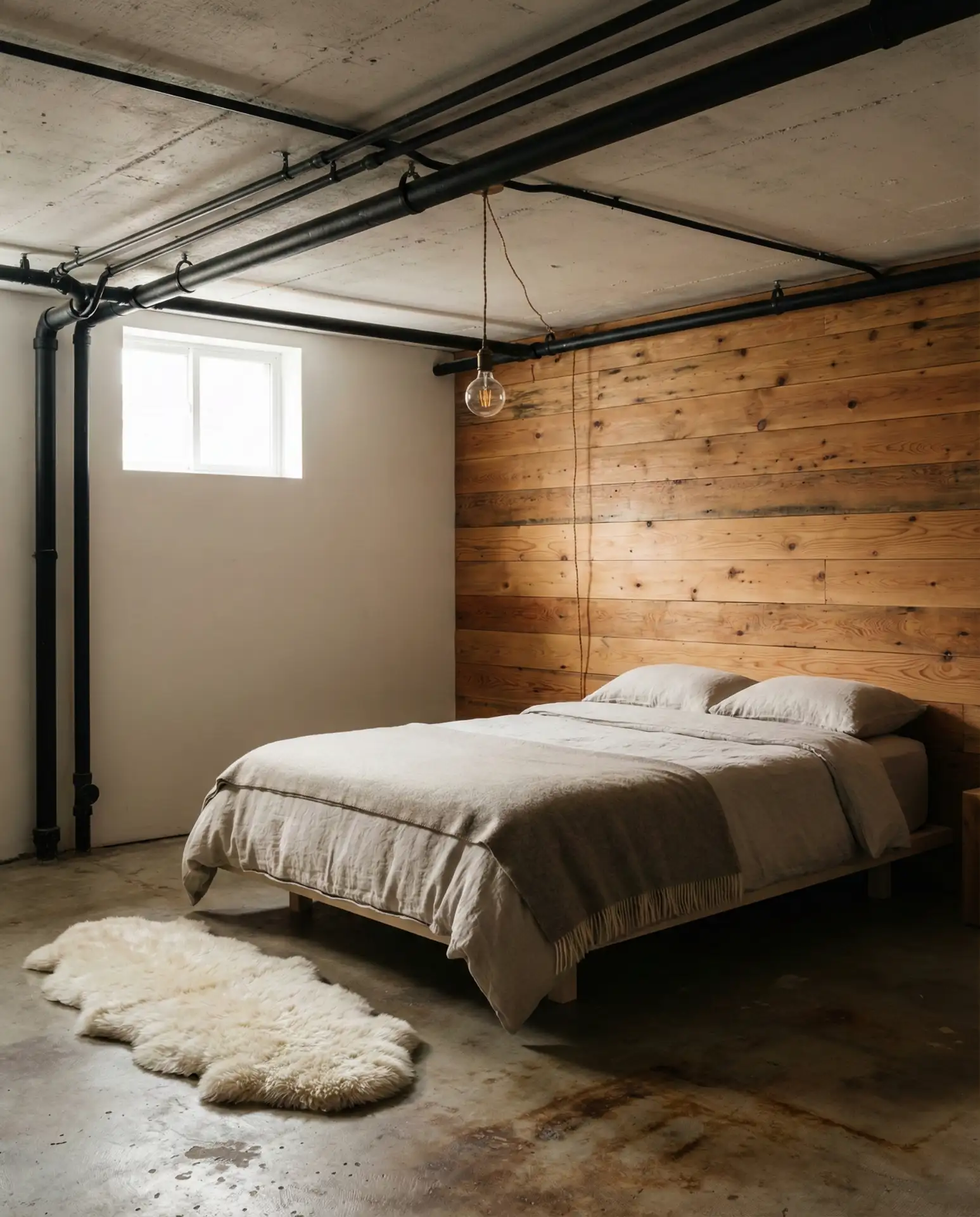 Unfinished Basement With Rustic Charm 2