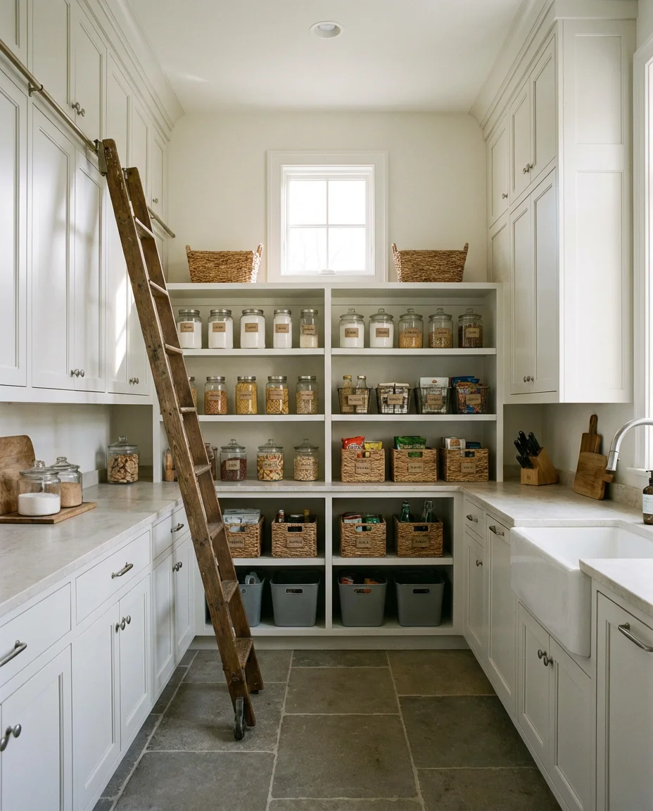 Walk-In Pantry With Built-In Cabinet System 1