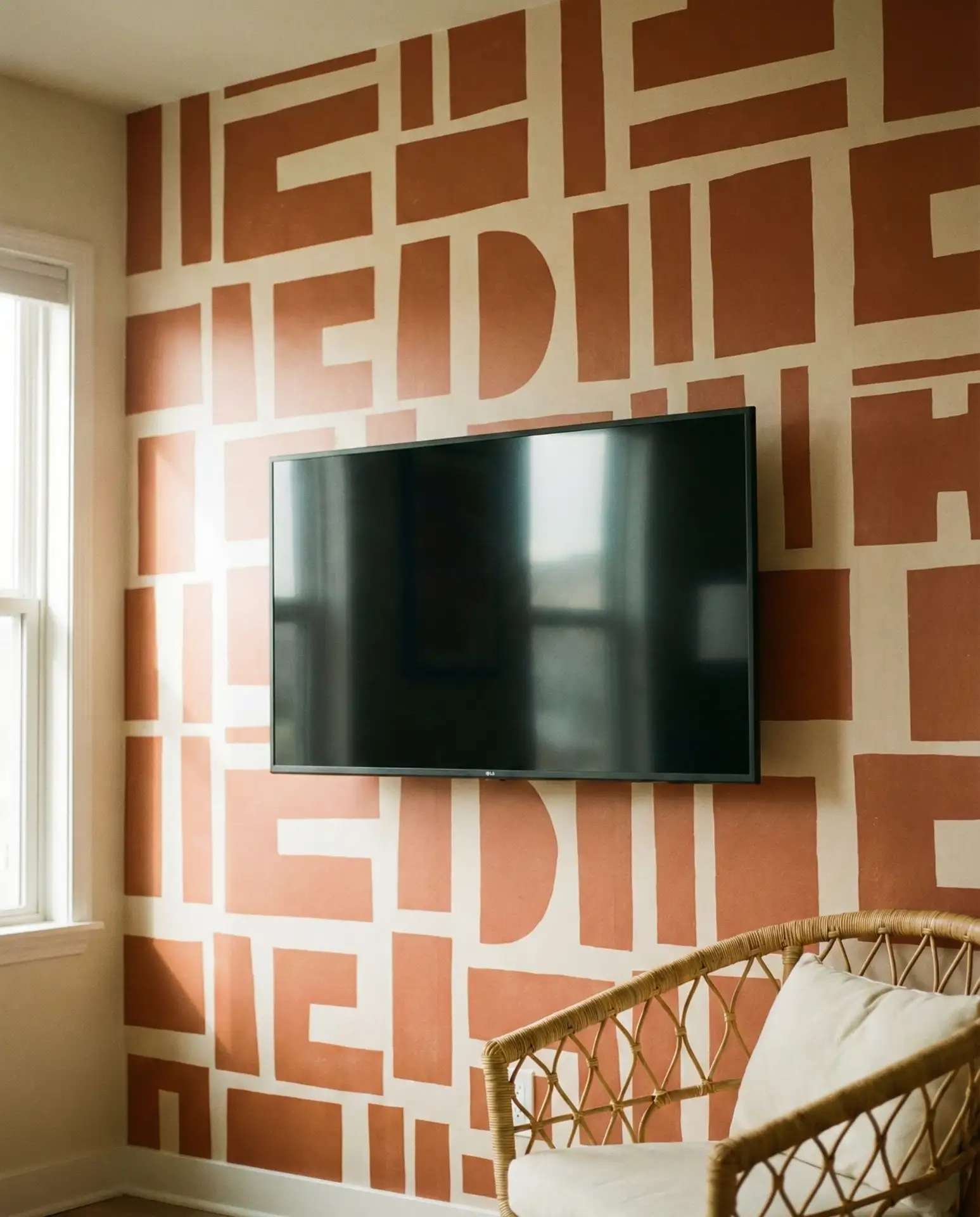 Wallpaper Background TV Wall with Graphic Pattern 1