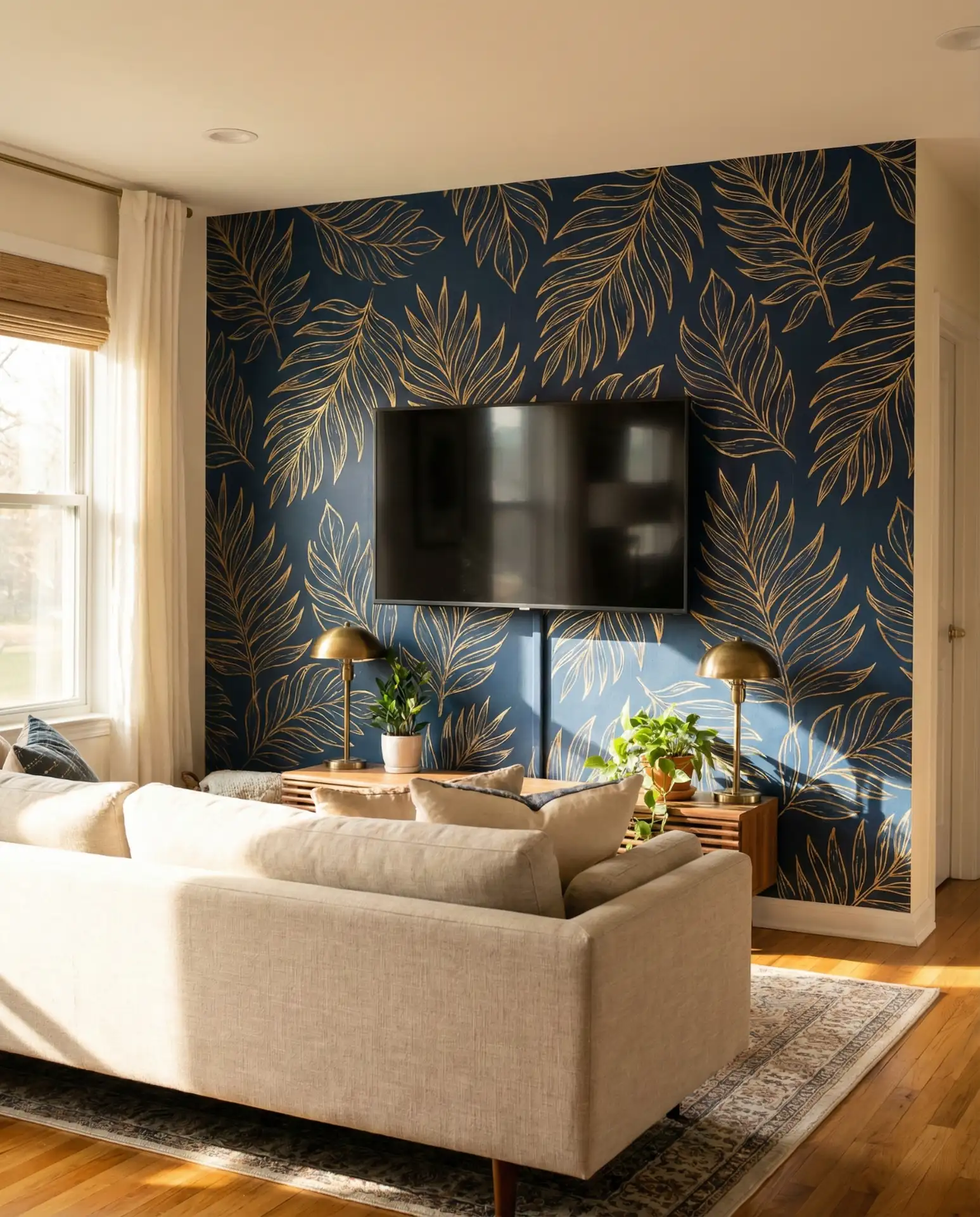 Wallpaper Background TV Wall with Graphic Pattern 2