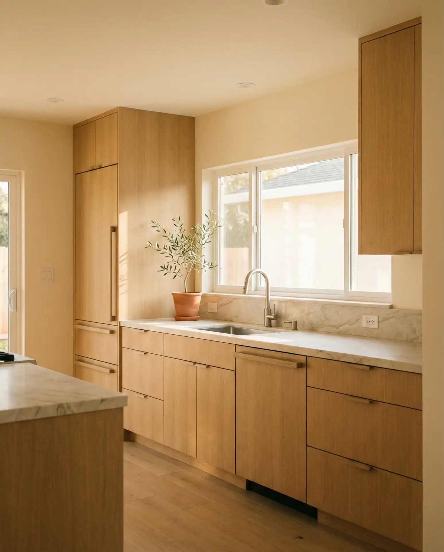 Warm Minimal Kitchens with Natural Wood Tones 2