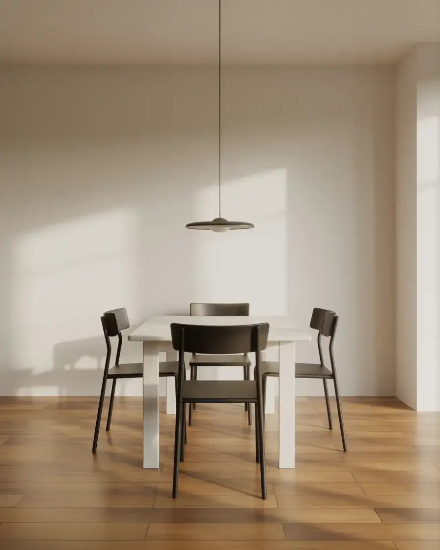 White Kitchen Table with Black Chairs 1