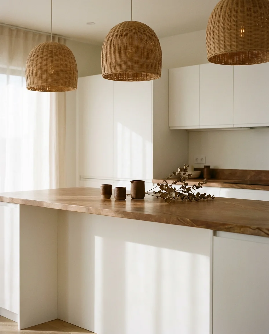 White Kitchen with Brown Accents 2