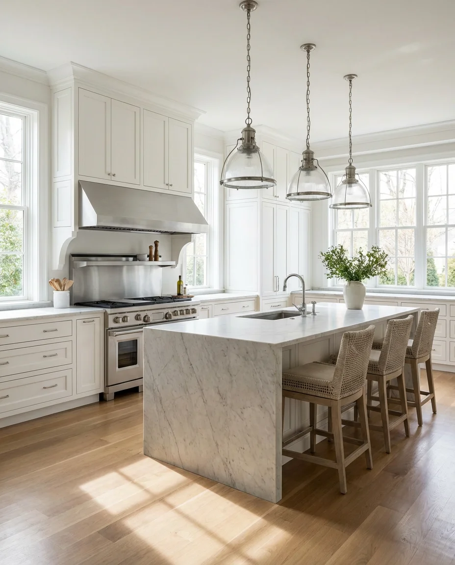 White Kitchen with Stainless Appliances 2