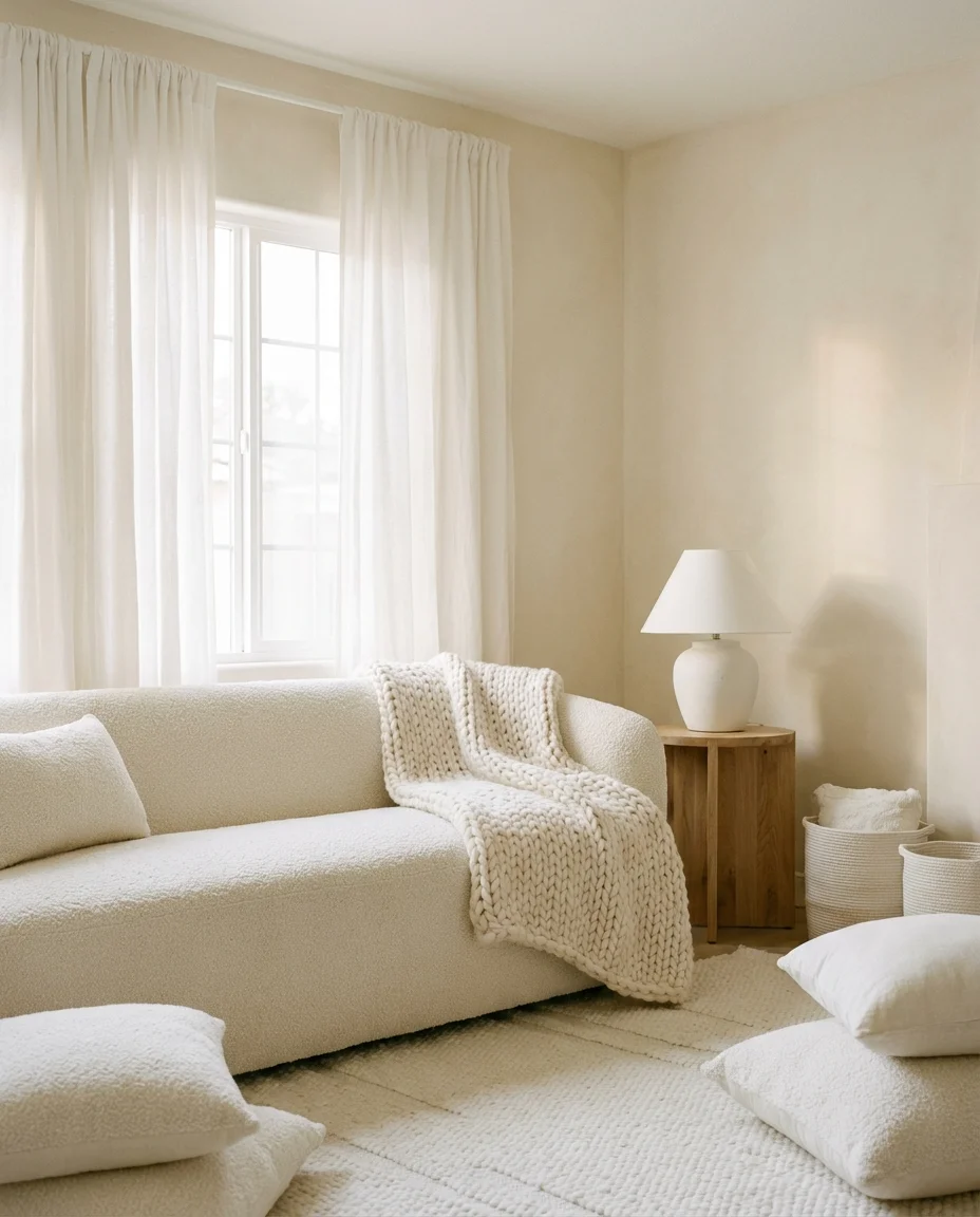 White Living Room That Feels Warm Not Cold 1