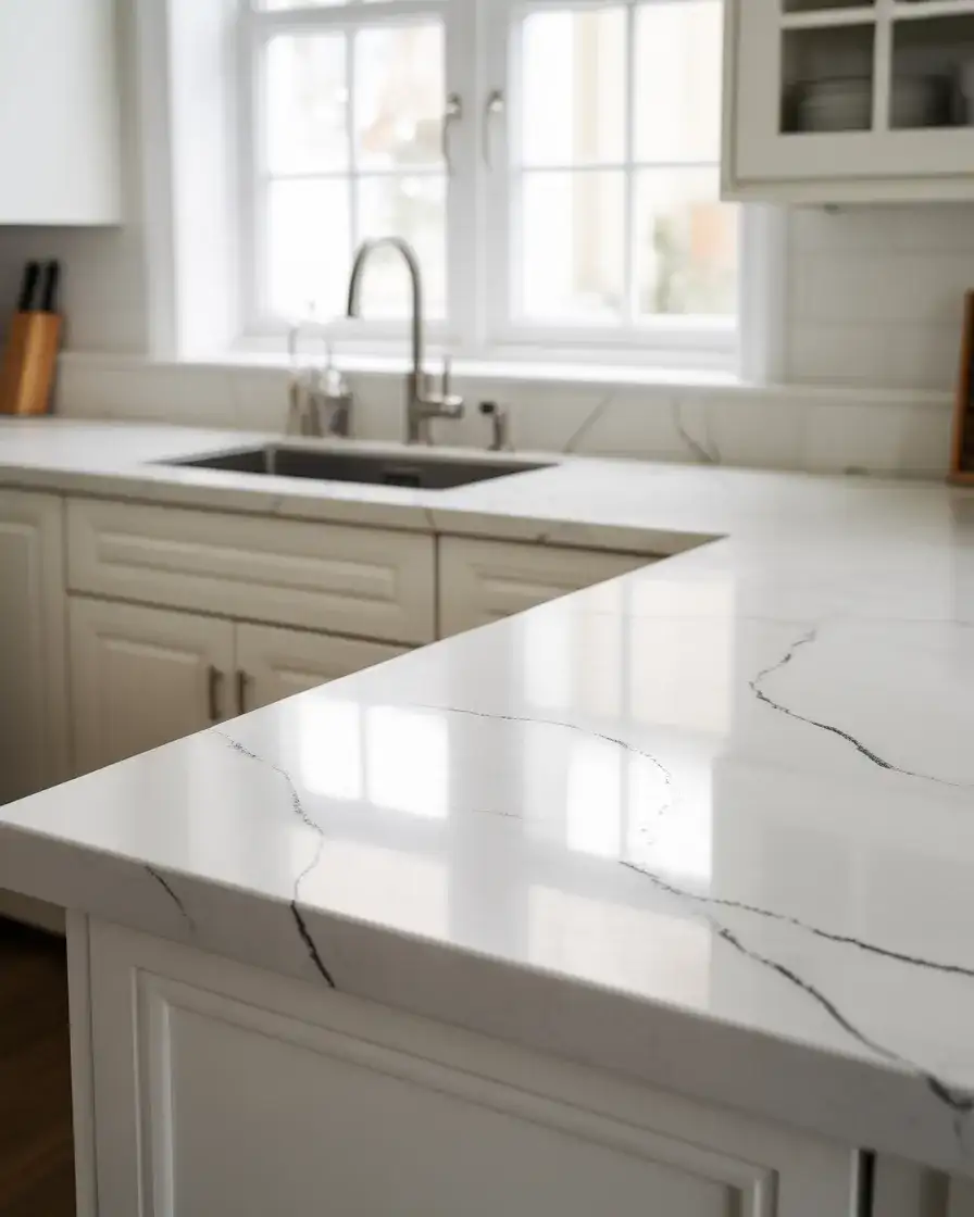 White Quartz with Bold Black Veining 1
