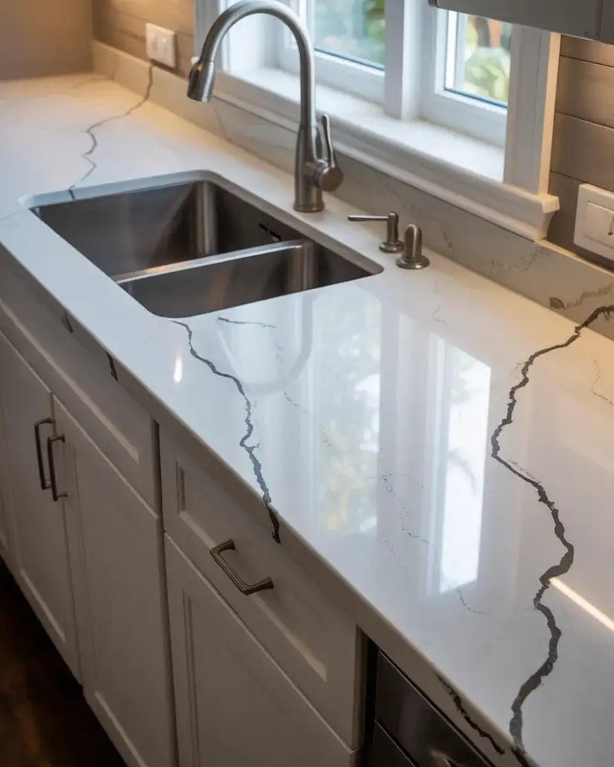 White Quartz with Bold Black Veining 2