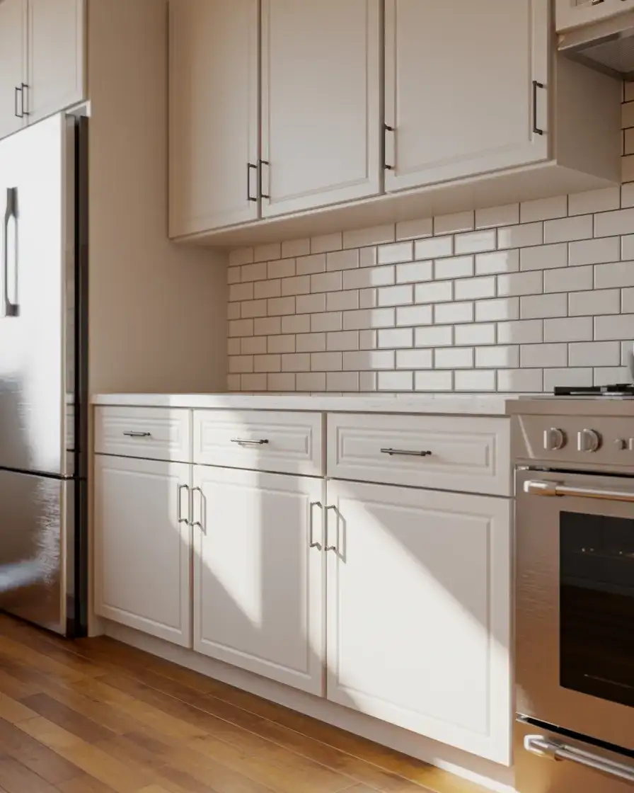 White Shaker Cabinets with Black Hardware 2