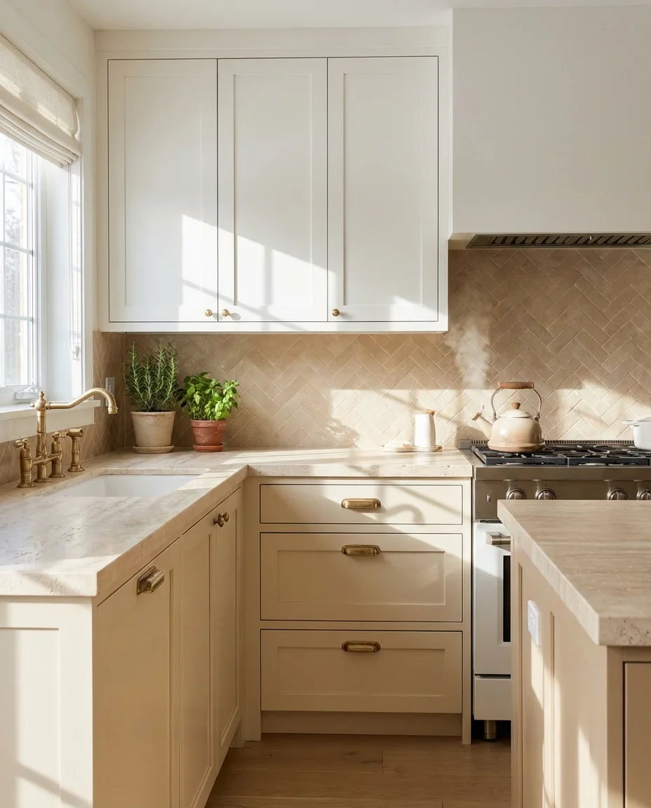 White and Beige Kitchen 1