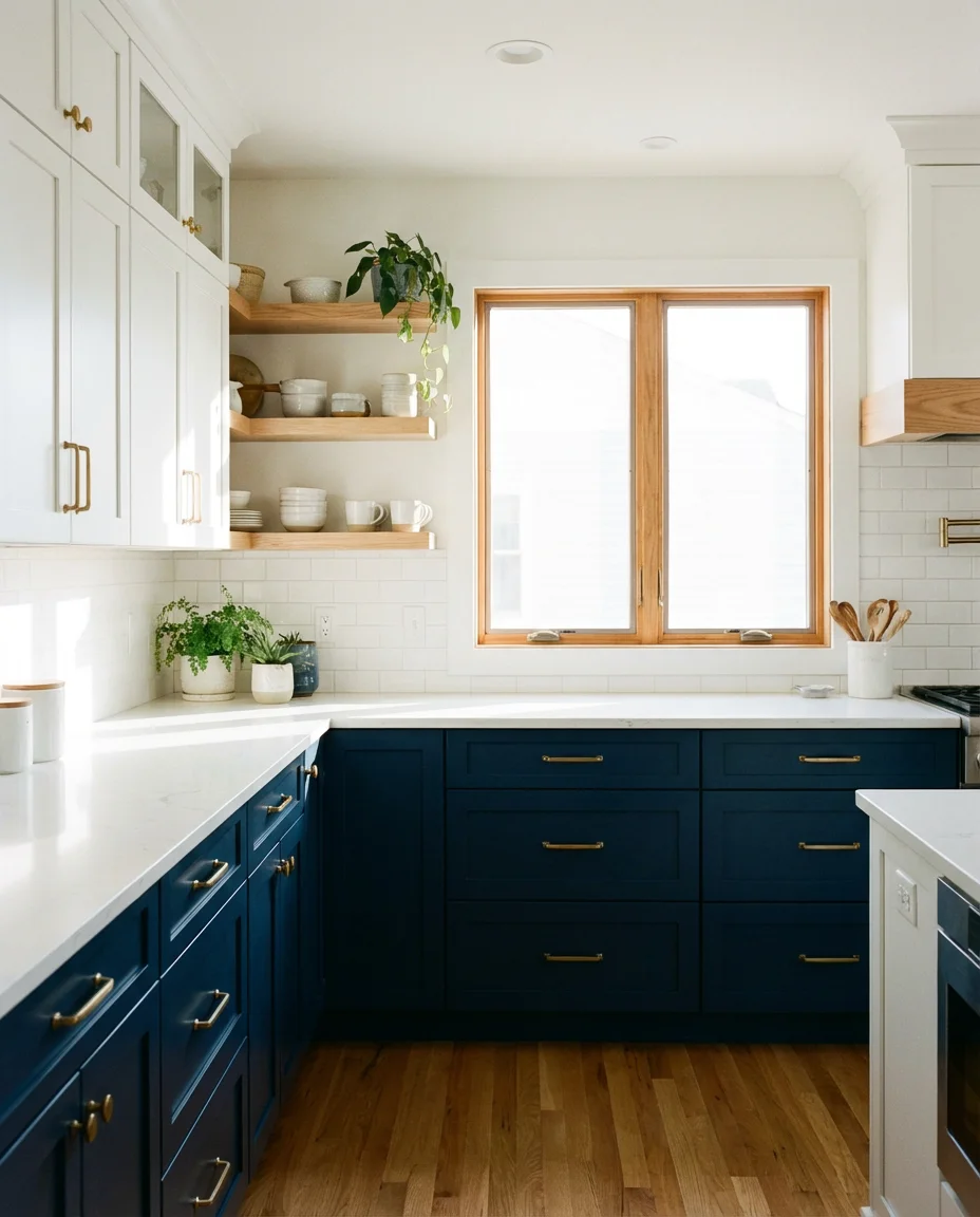 White and Blue Kitchen 1