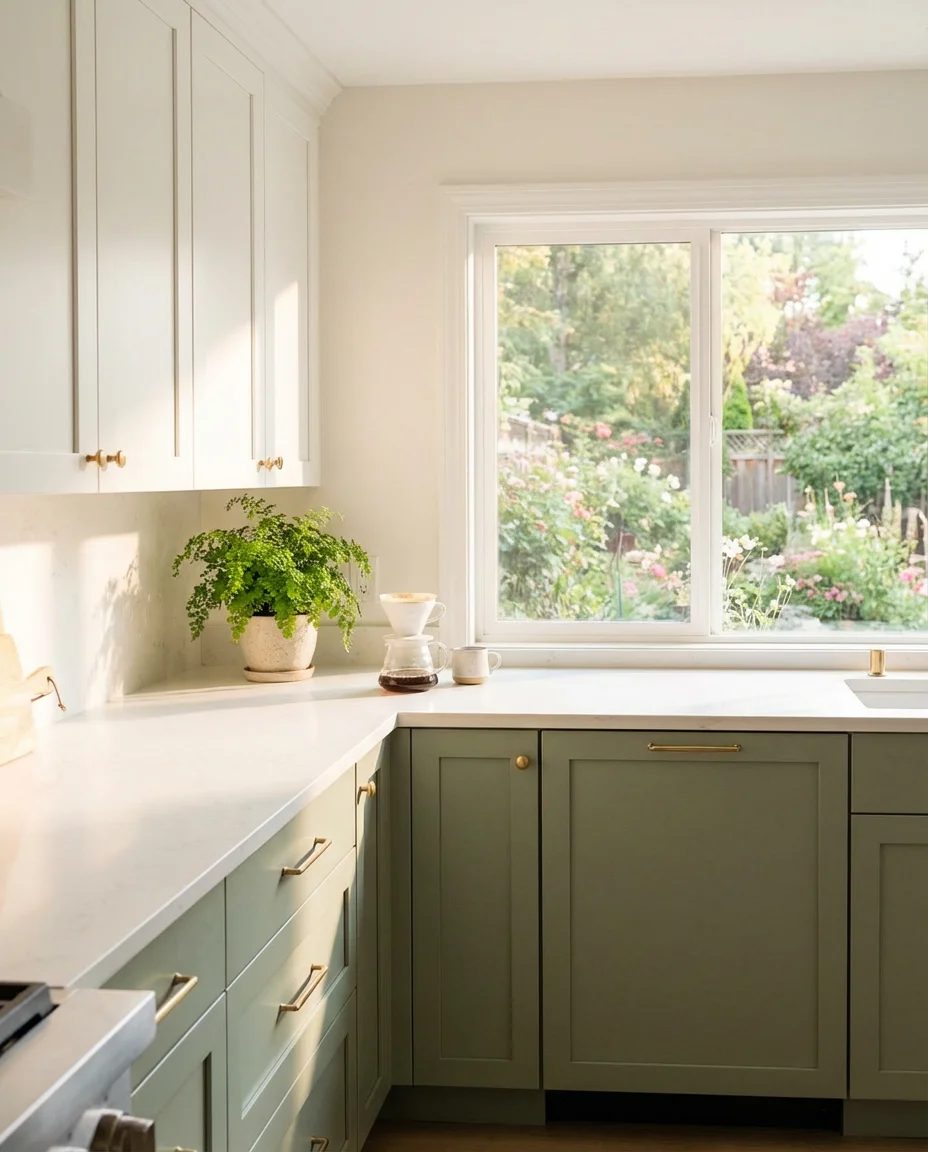 White and Green Kitchen 1