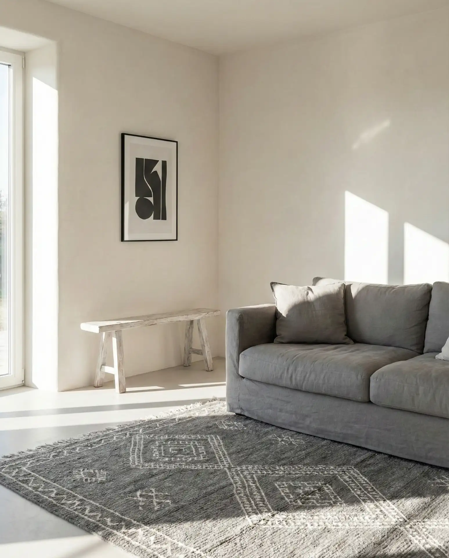 White and Grey Living Room 1