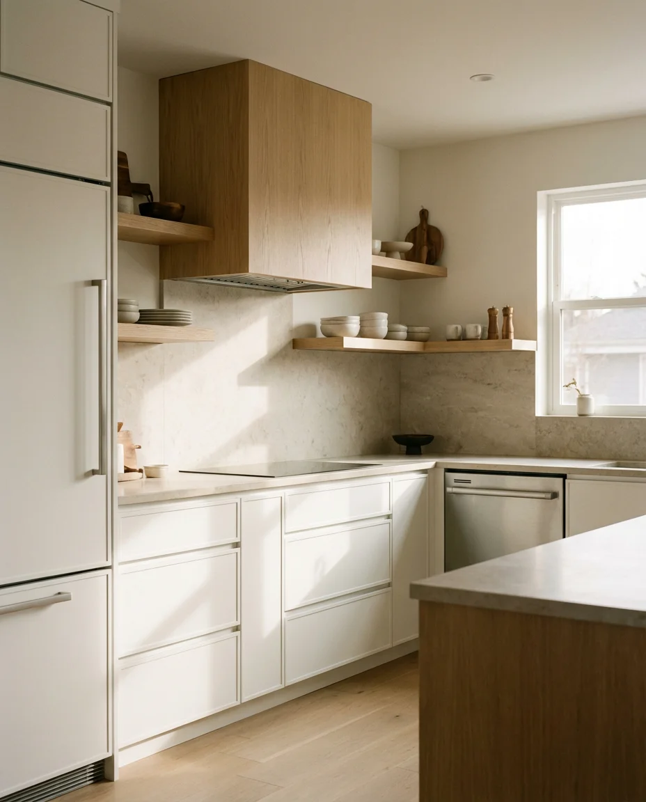 White and Oak Kitchen 1