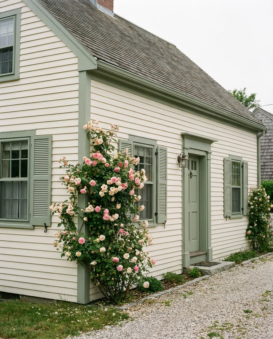 Antique White With Sage Green Trim 1