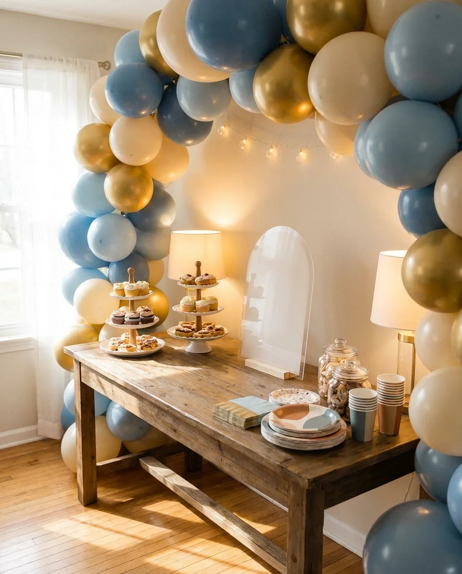 Birthday Buffet with Personalized Signage and Balloons 1