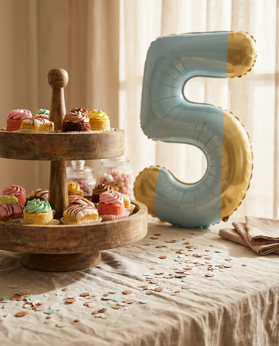 Birthday Buffet with Personalized Signage and Balloons 2