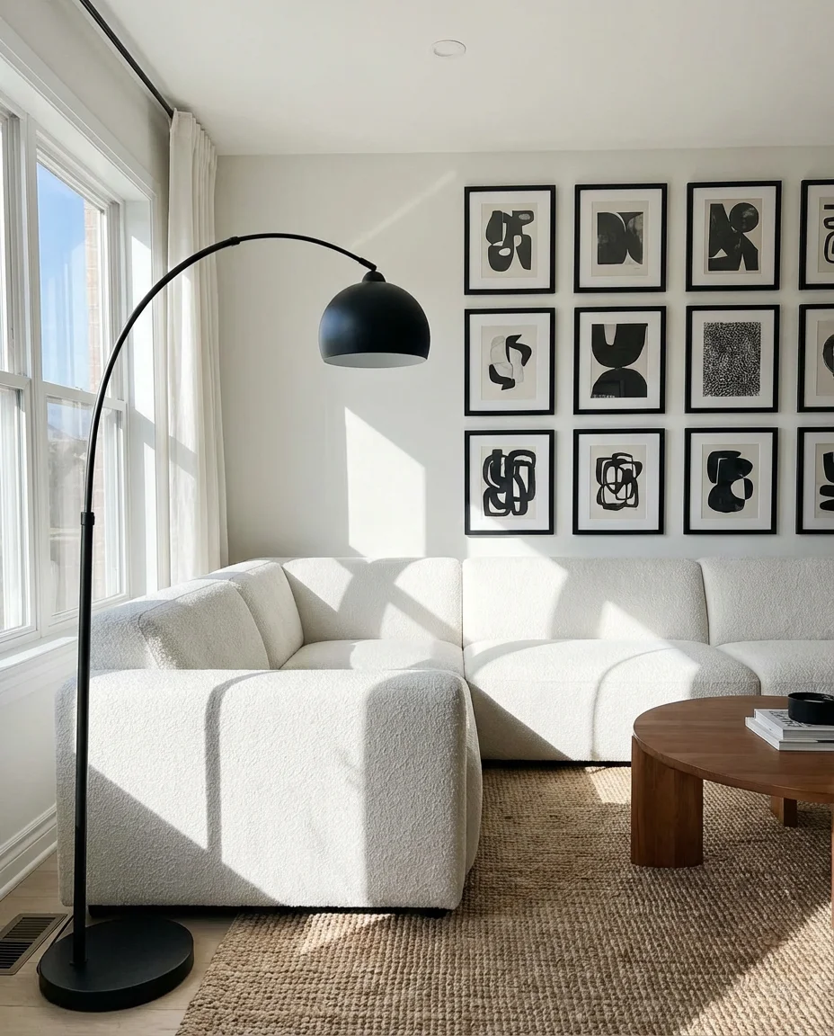 Black and White Sectional for a Graphic Living Room 1