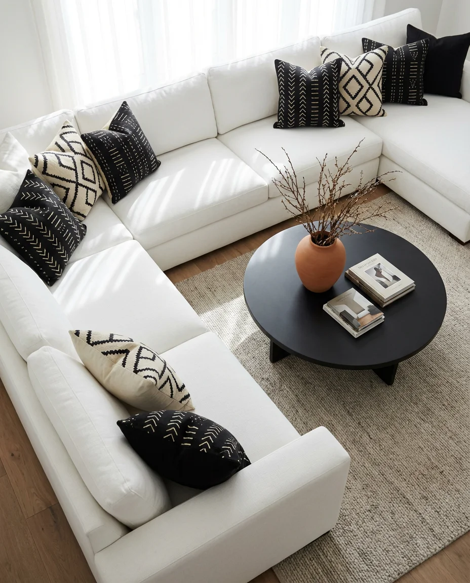 Black and White Sectional for a Graphic Living Room 2