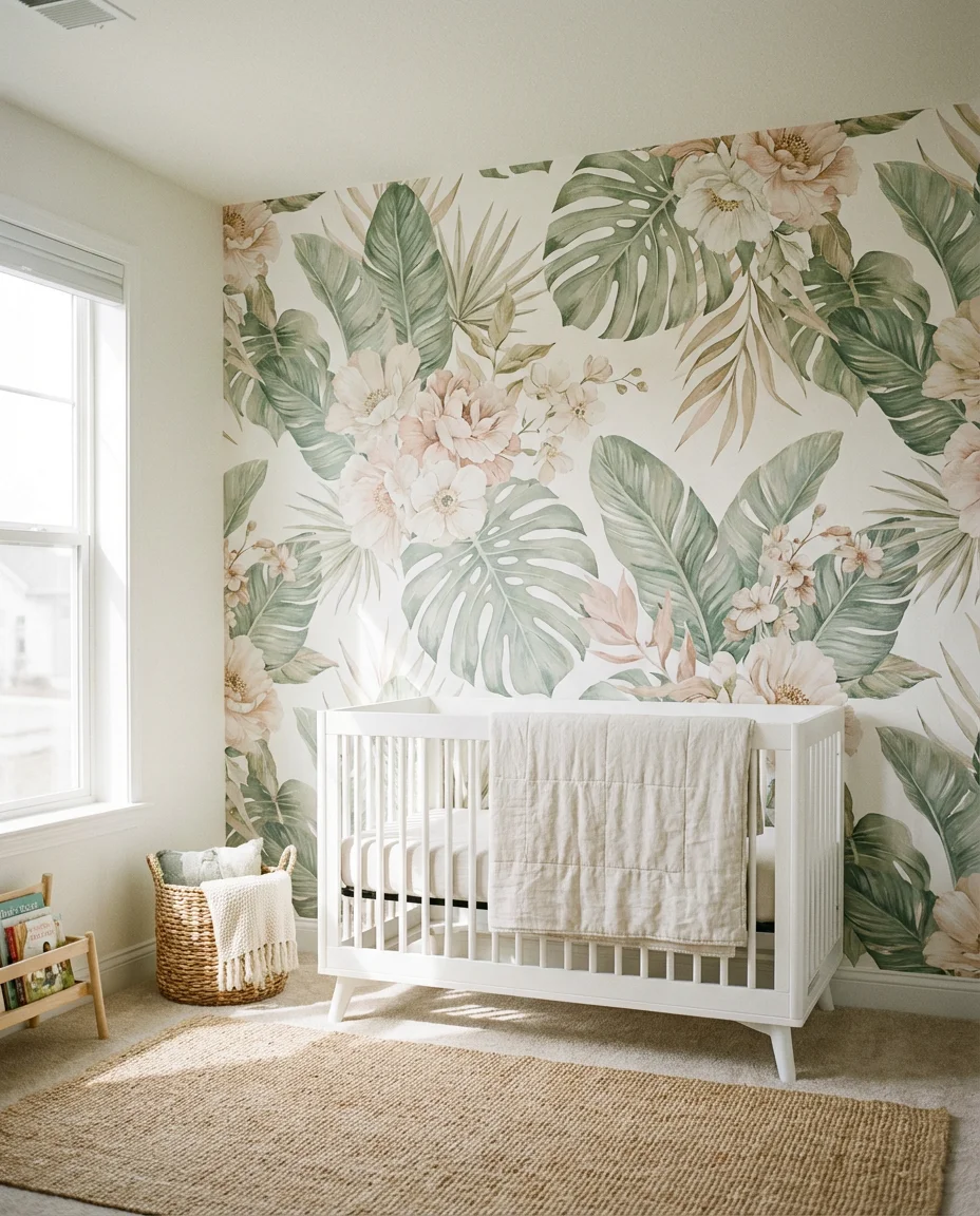 Botanical Wallpaper Accent Wall 1