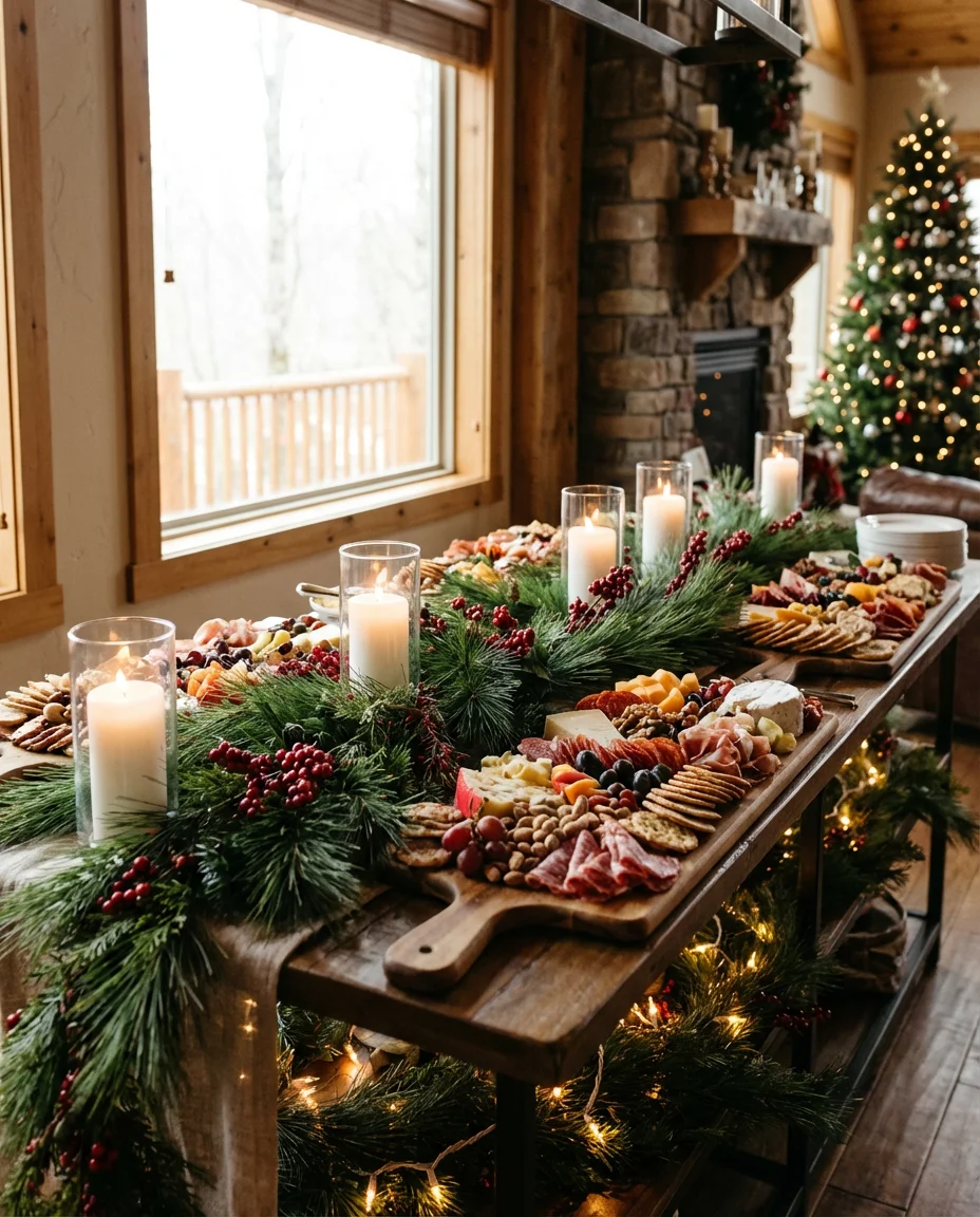 Christmas Buffet with Red White and Pine 1