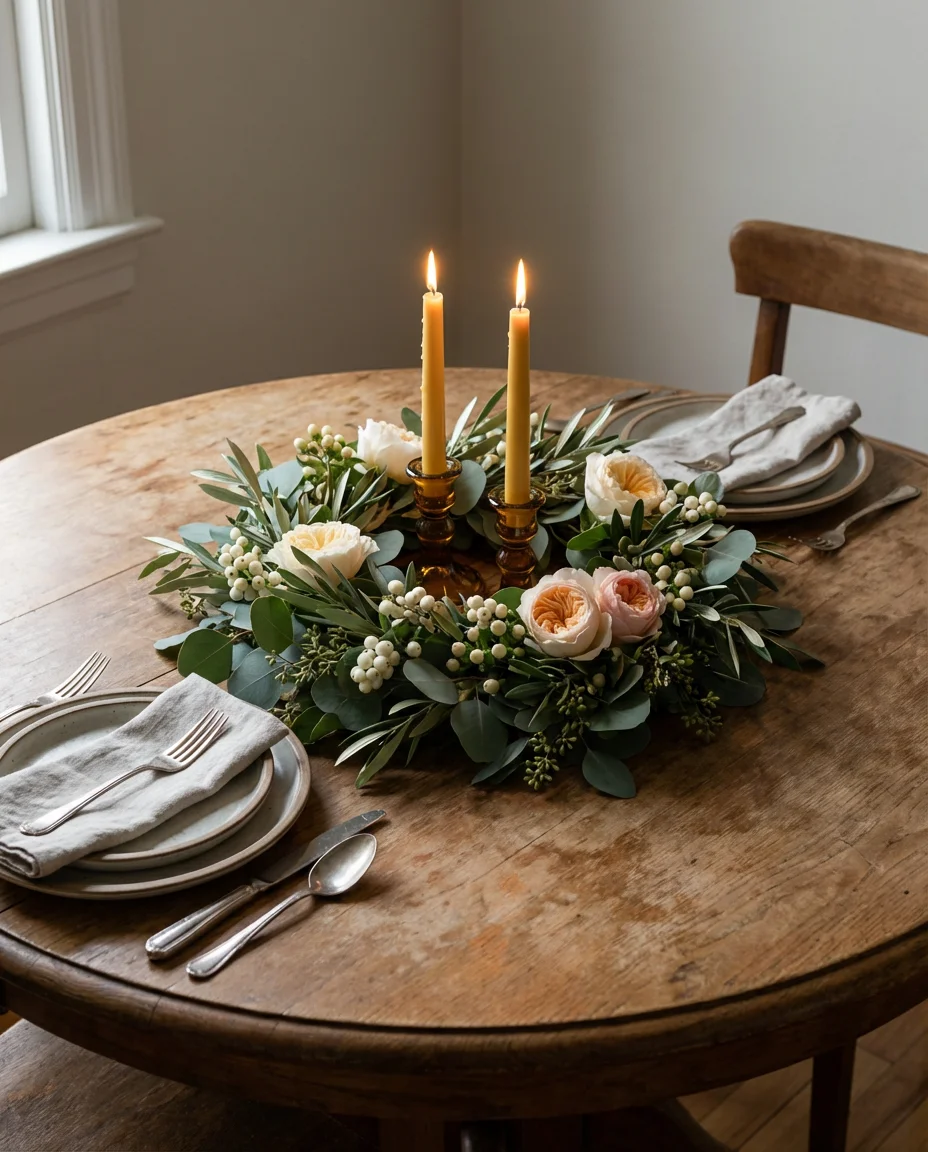 Circle Table Decor with a Statement Centerpiece 2