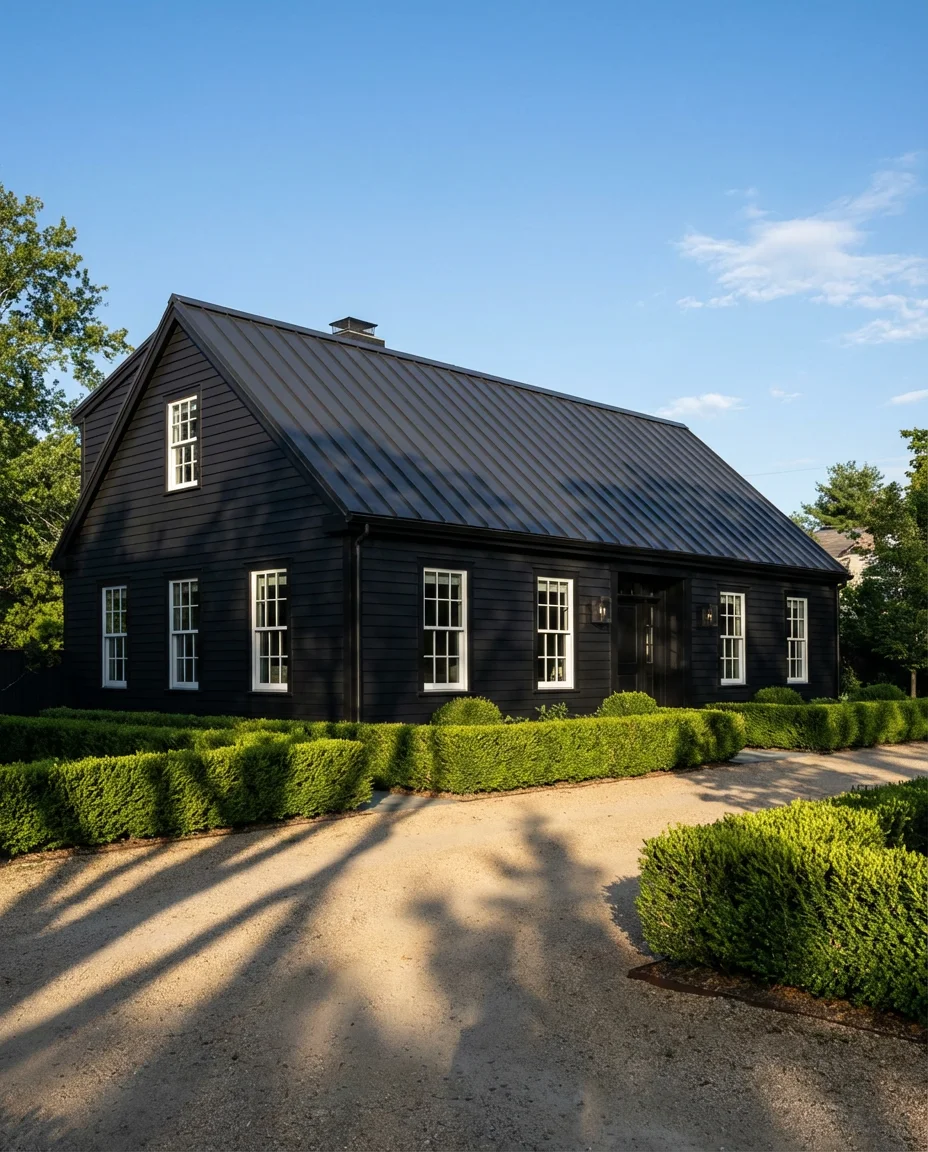 Contemporary Black Exterior With Minimalist Landscaping 2