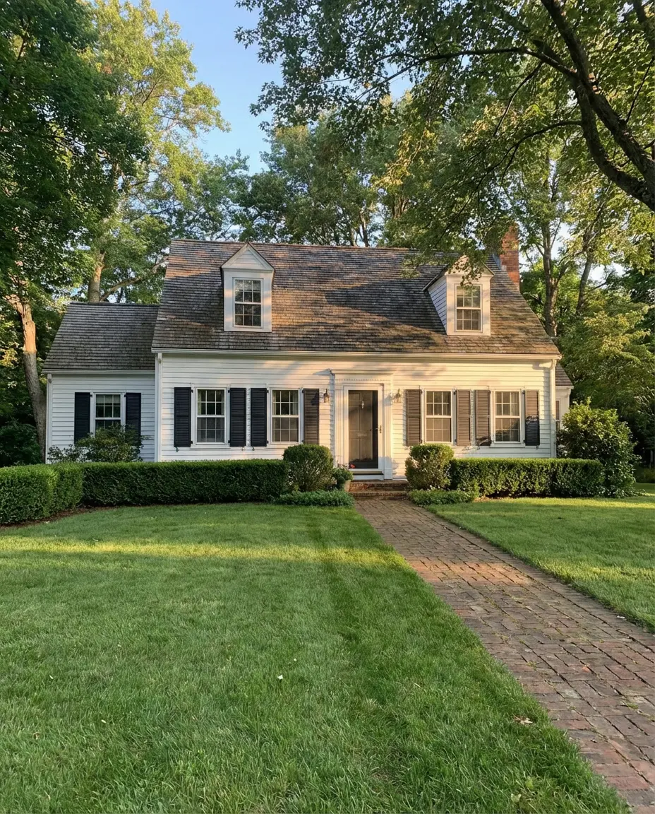 Crisp White With Black Shutters 1