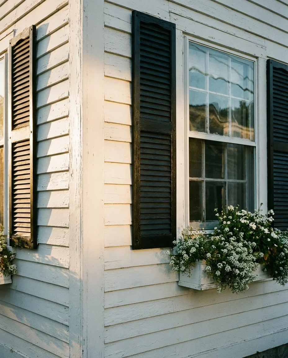Crisp White With Black Shutters 2