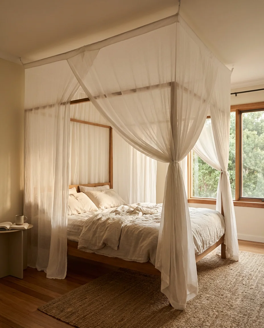 Curtain Ideas for a Bed Canopy Effect 1