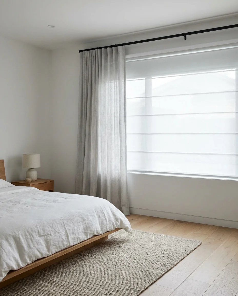 Curtains with Blinds for a Layered Modern Look 1