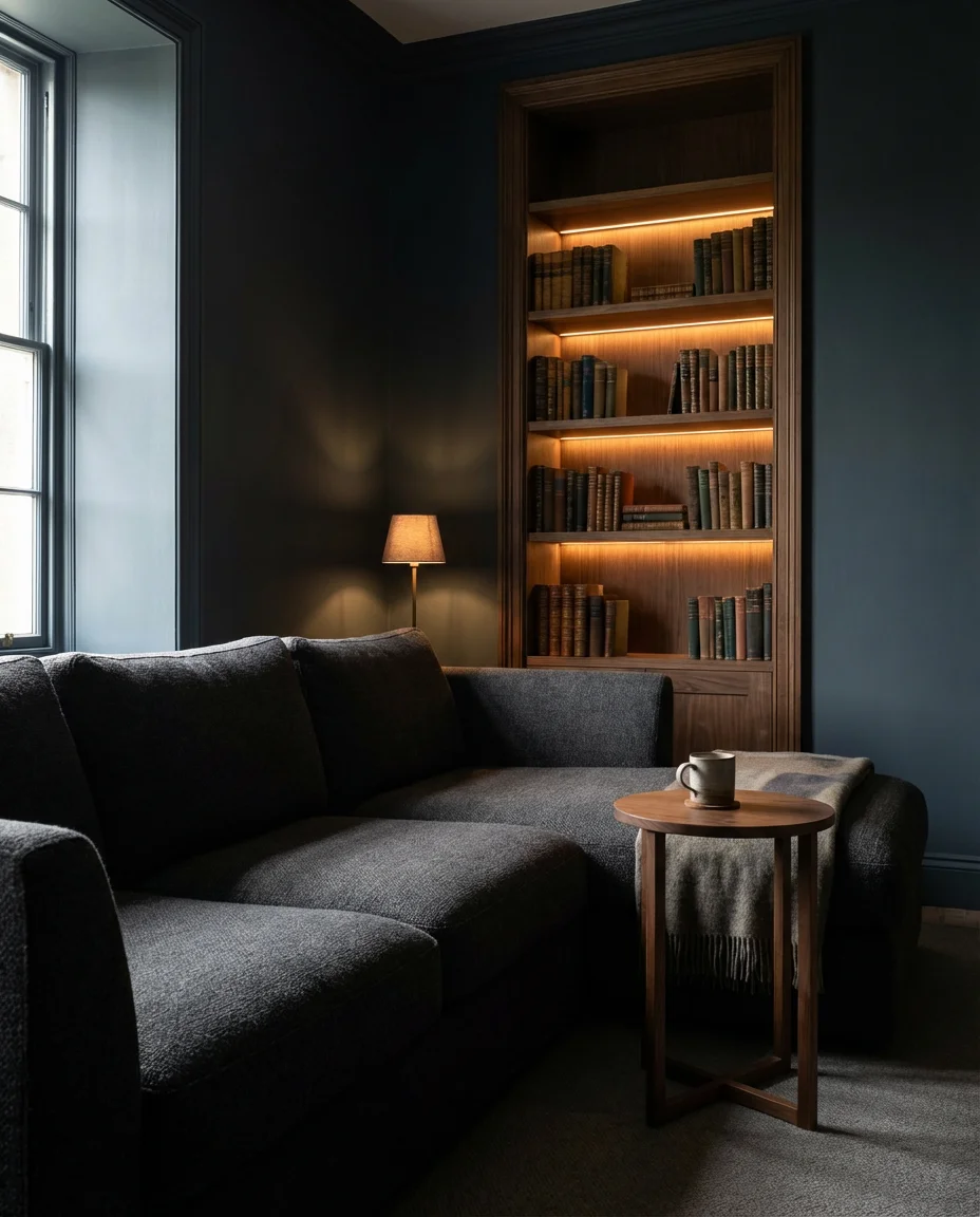 Dark Charcoal Sectional with a Moody, Dramatic Feel 2