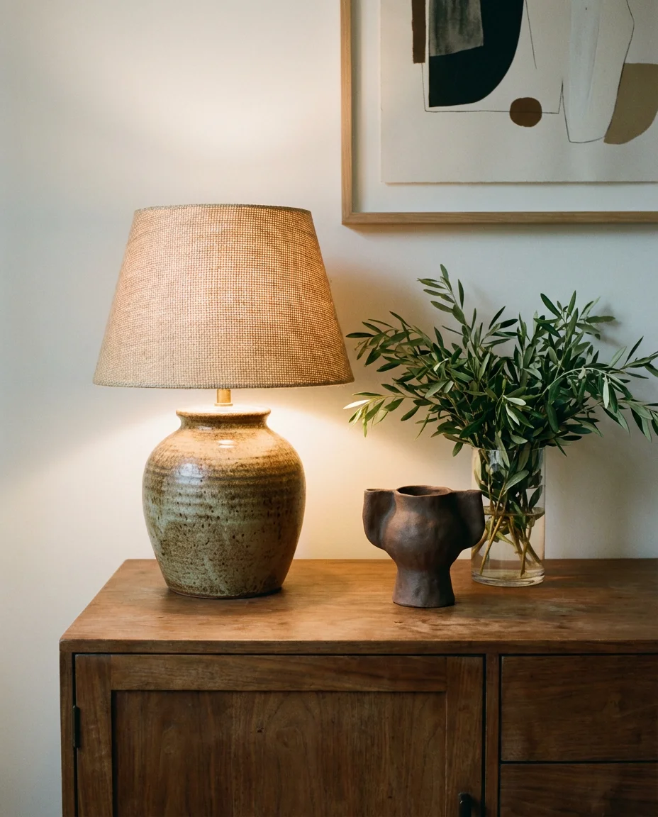 Dining Room Statement Buffet with Two Lamps and Artwork 2