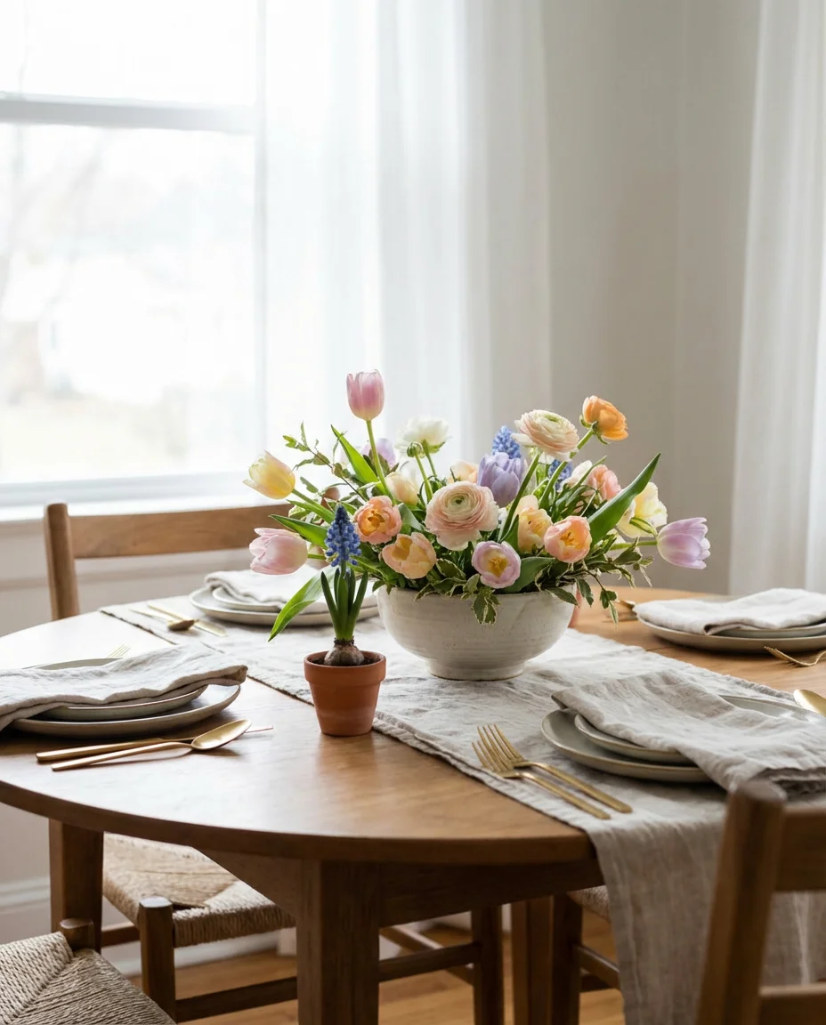 Easter Brunch Table with Pastel Blooms 2