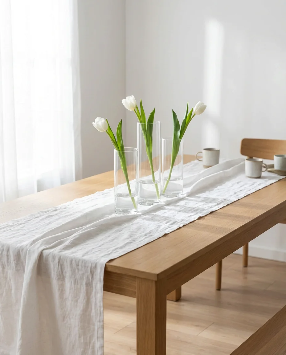 Elegant Glass Vase Arrangements on Rectangle Tables 1