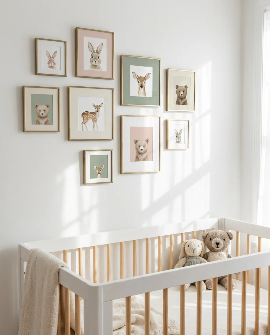 Gallery Wall of Watercolor Animal Prints 1