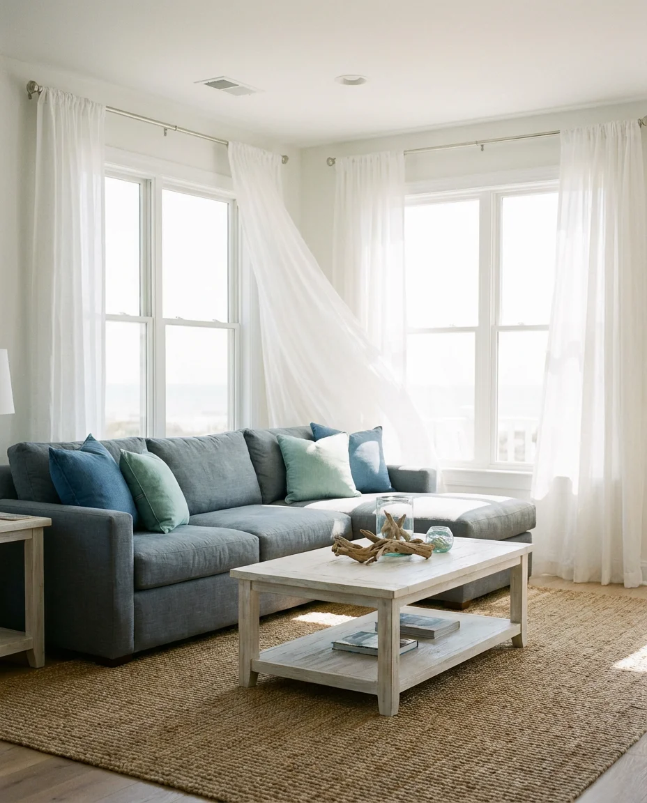 Grey and Blue Coastal Sectional Vibe 1