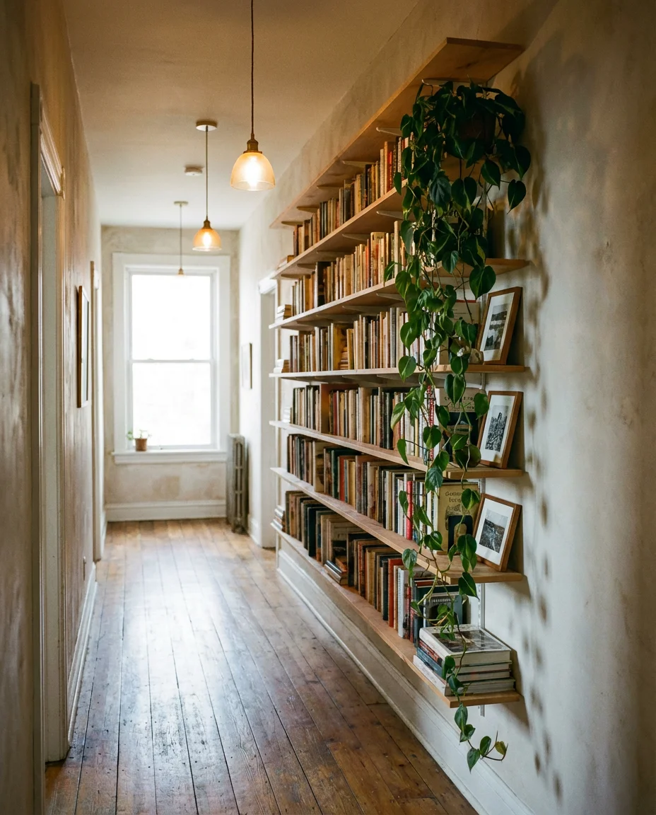 Hallway Bookshelf That Makes a Grand First Impression 1