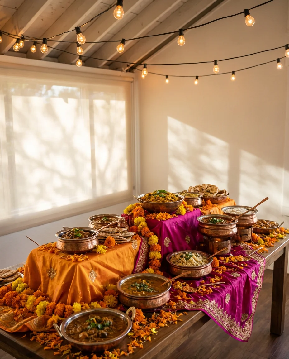 Indian-Inspired Buffet with Jewel-Toned-Textiles 1