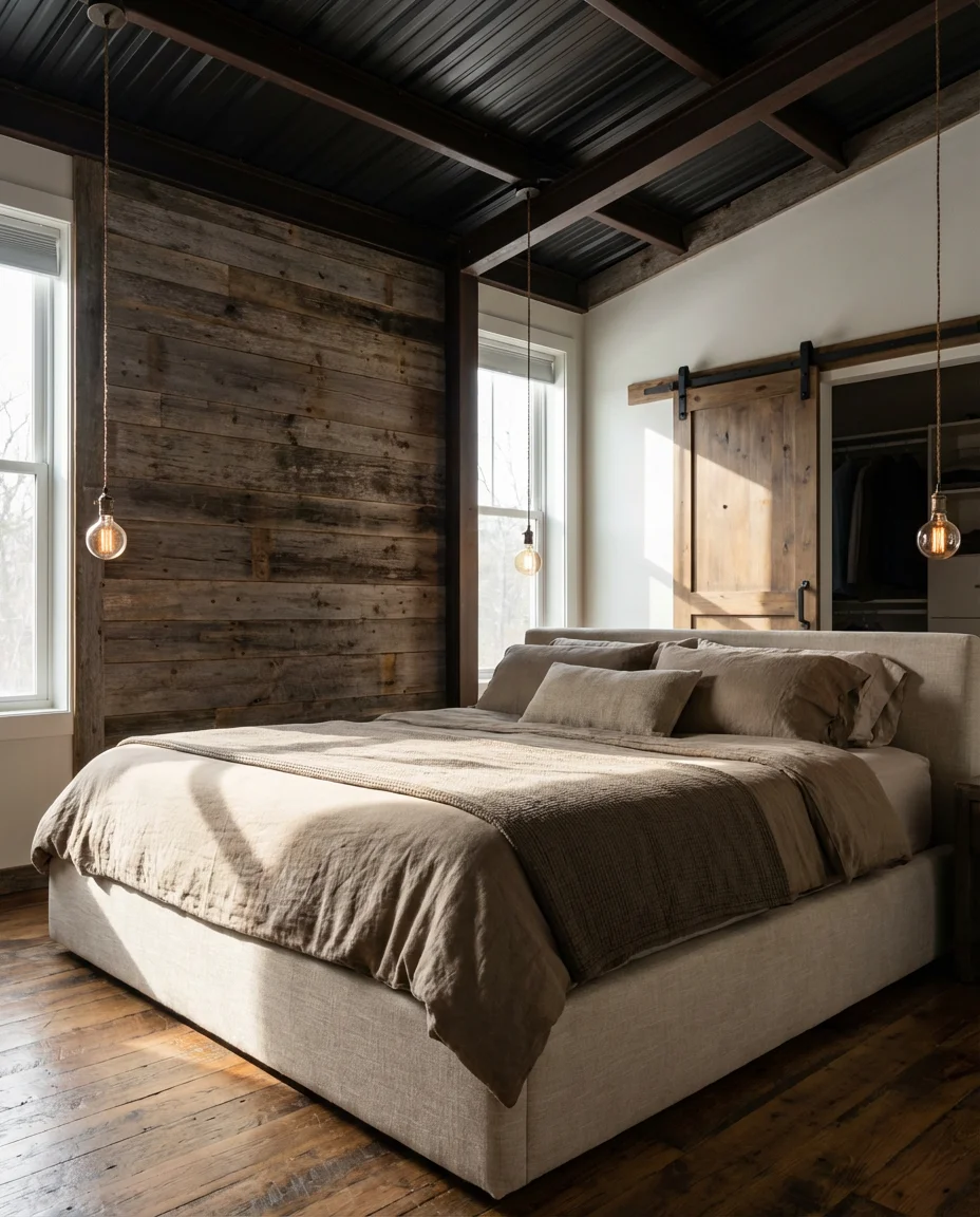 Interiors With Industrial Rustic Bedroom 1