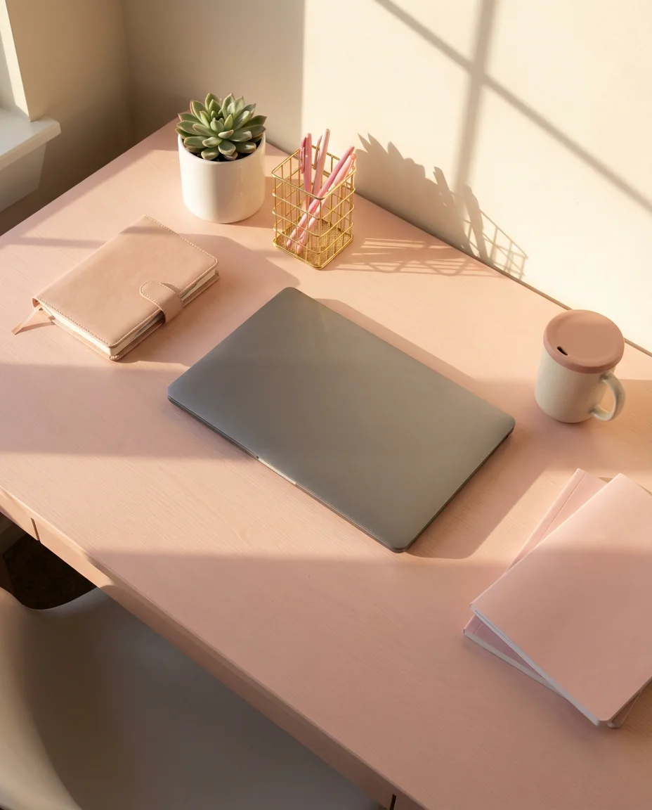 Light Pink Desk and Study Zone 2