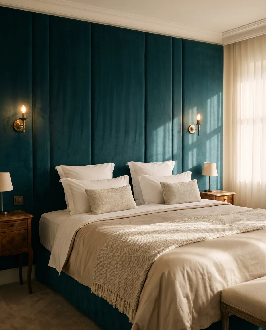 Luxurious Velvet Headboard as the Focal Point 1