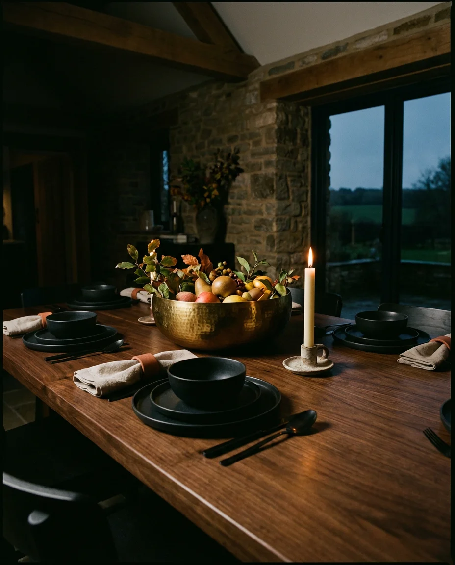 Moody Black Table Setting for Dramatic Dinners 2