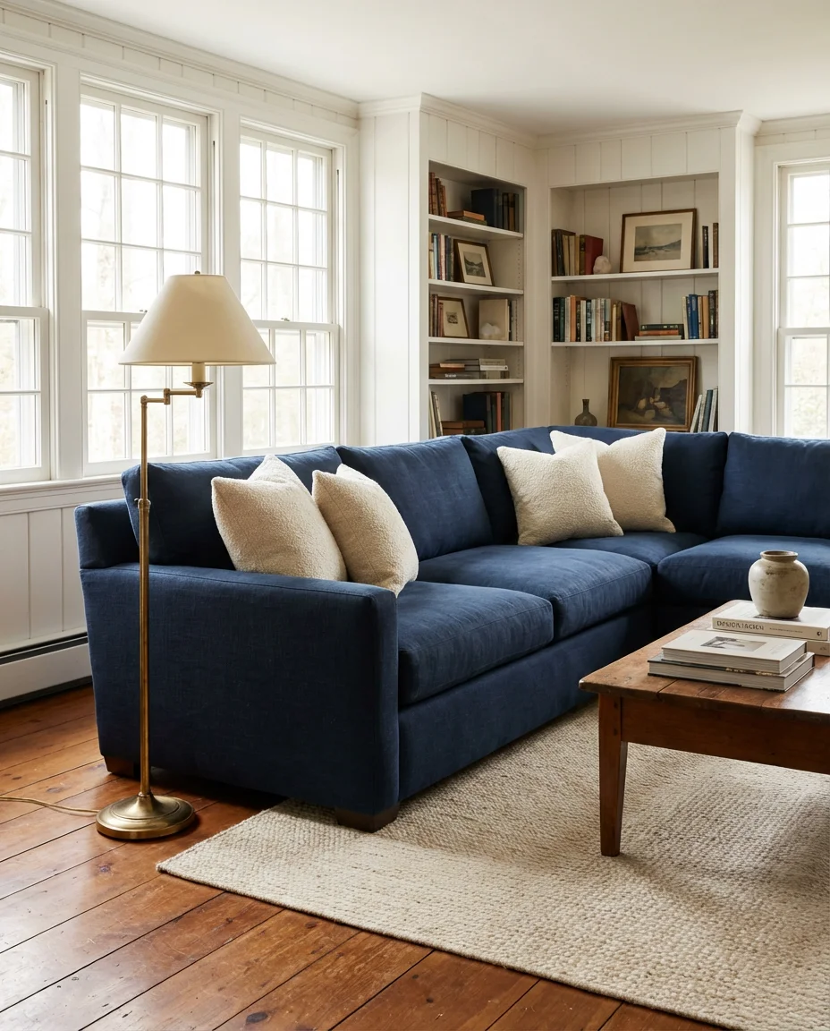 Navy and Cream Two-Tone Sectional Styling 1