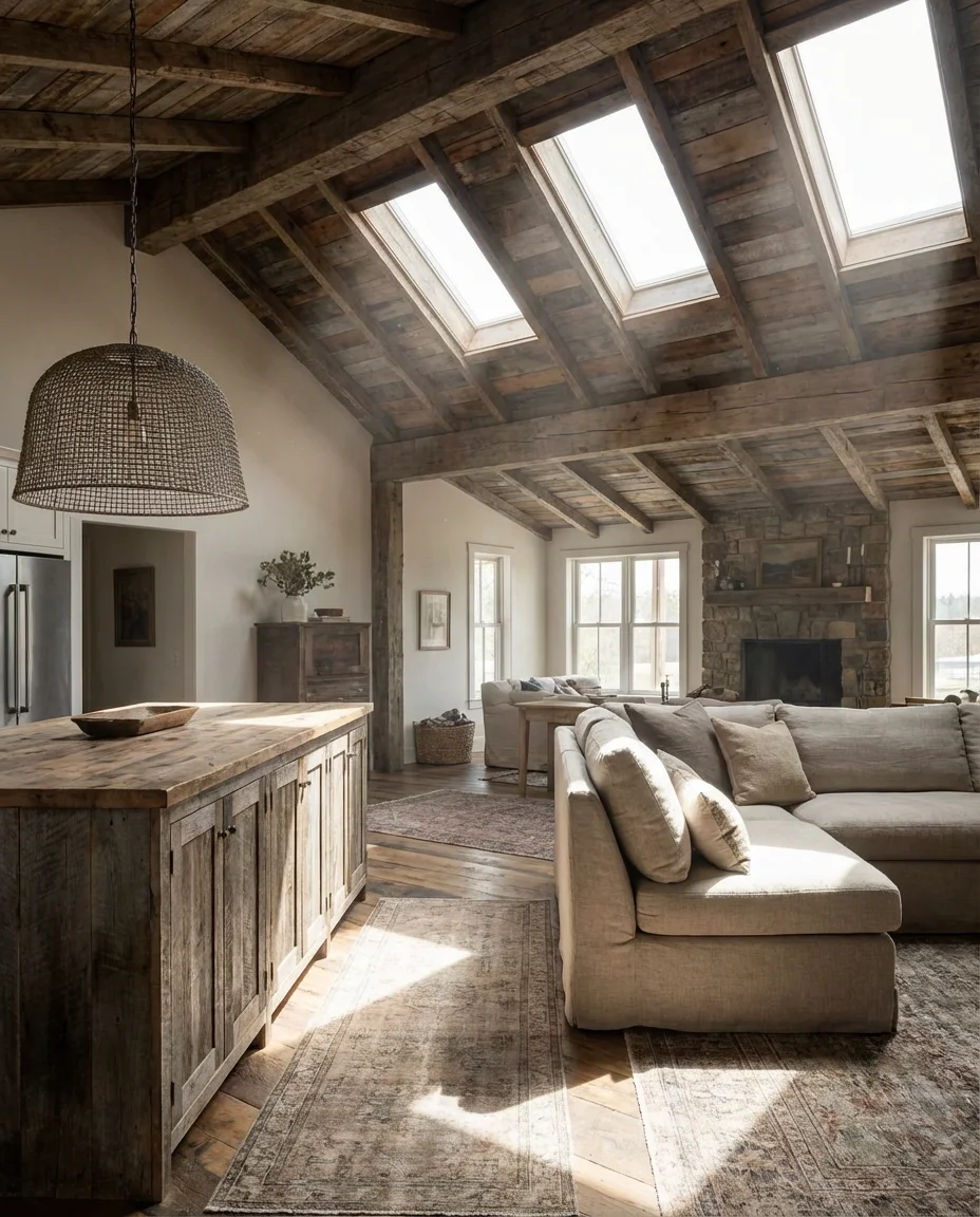 Open-Concept Modern Interior With Exposed Beams 2