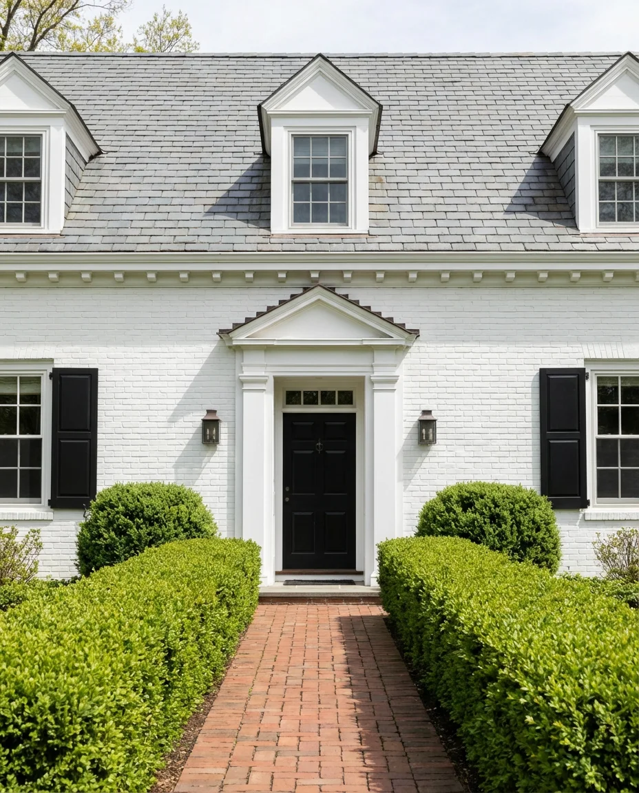 Painted Brick Colonial Revival Cape Cod 1