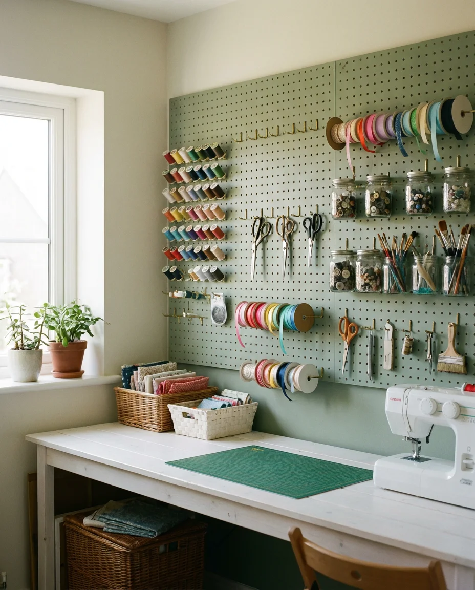 Pegboard Walls for Craft Rooms and Kitchens 1