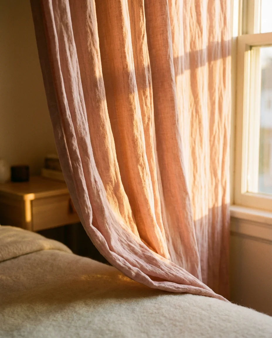 Pink Curtains for a Soft Romantic Bedroom 2